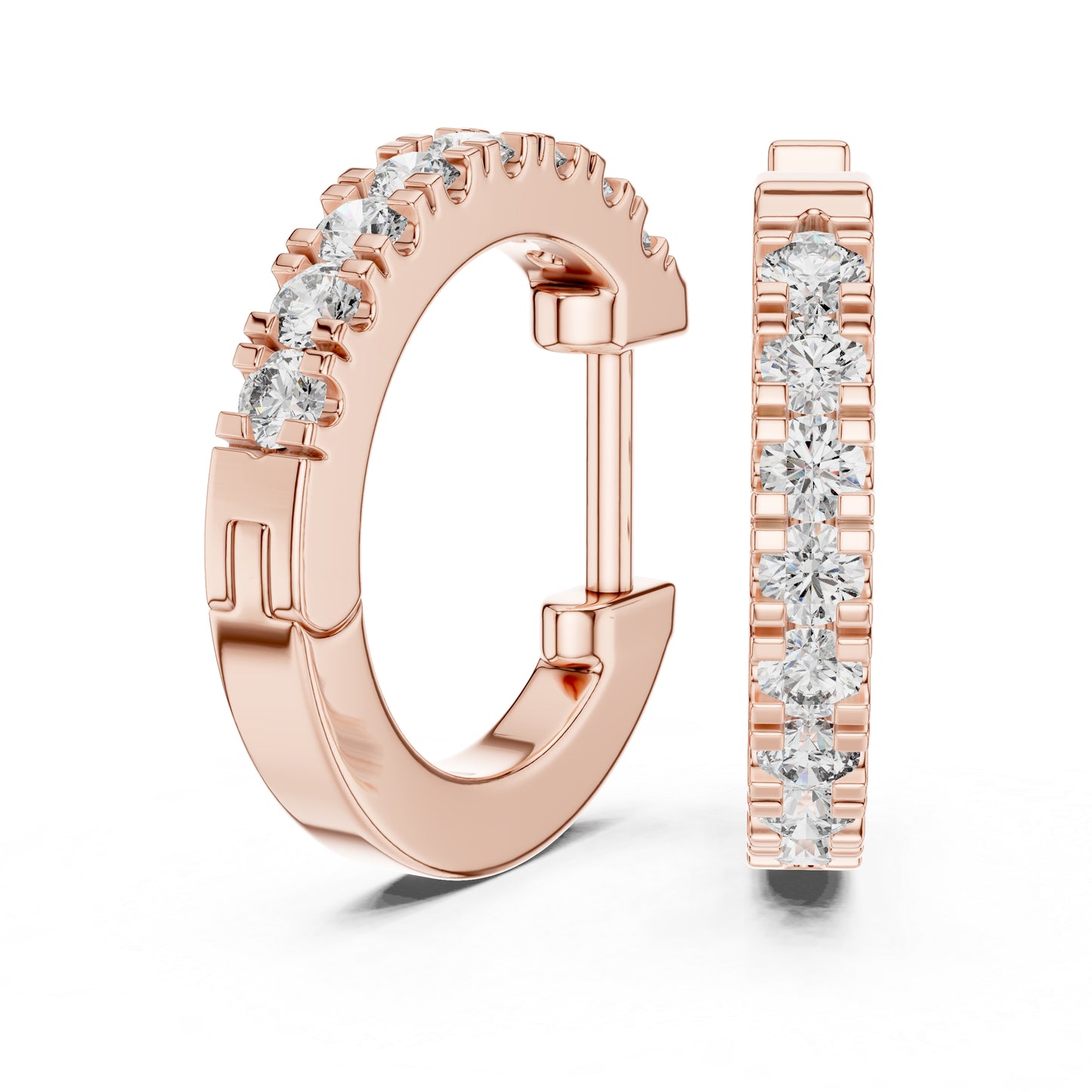 Women's Office Wear Round Lab-Grown Diamond Earrings - 14K Yellow Gold - Pure Carat
