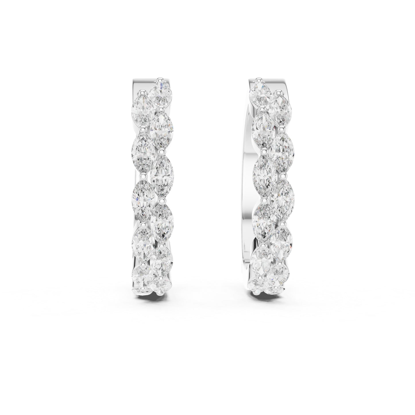 Premium Marquise Lab-Grown Diamond Stud Earrings - 18K White Gold - Pure Carat