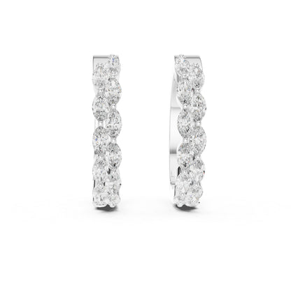 Premium Marquise Lab-Grown Diamond Stud Earrings - 18K White Gold - Pure Carat