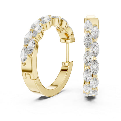 Premium Marquise Lab-Grown Diamond Stud Earrings - 18K White Gold - Pure Carat