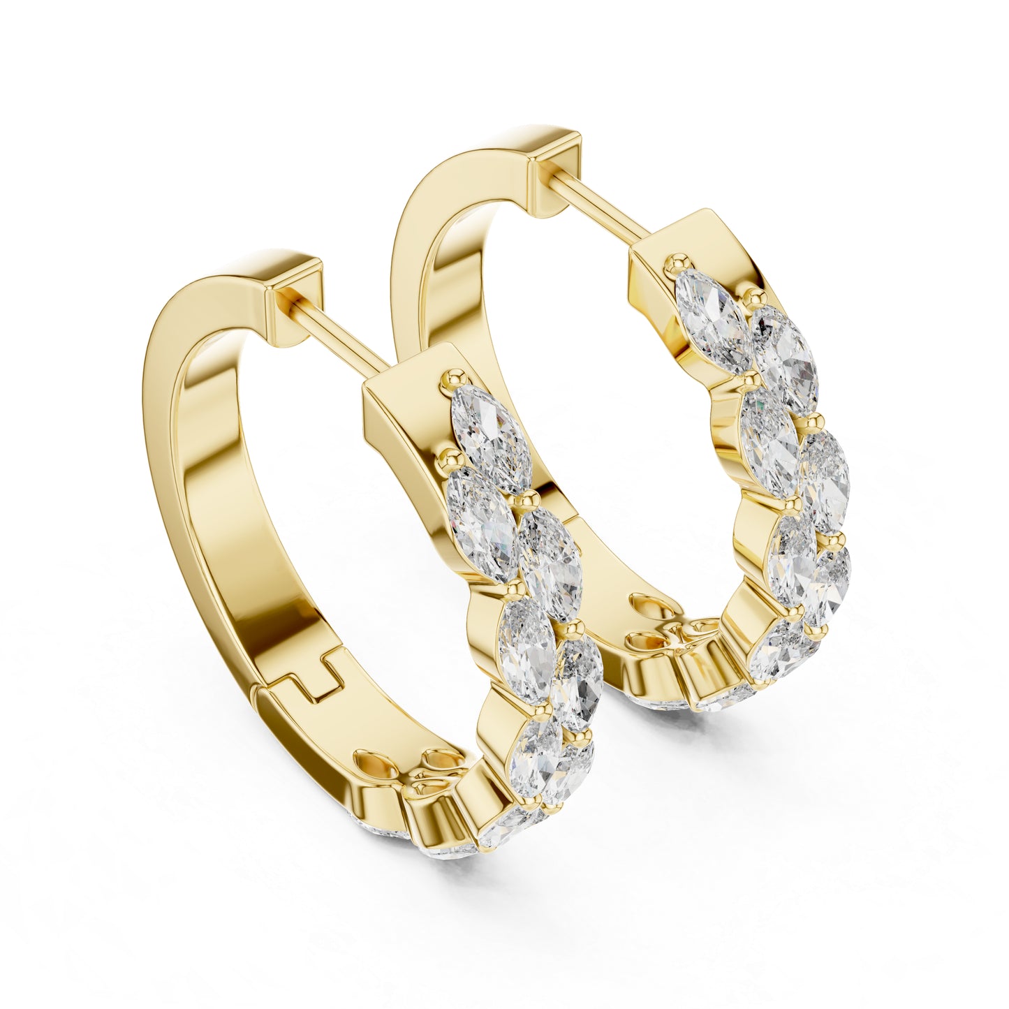 Premium Marquise Lab-Grown Diamond Stud Earrings - 18K White Gold - Pure Carat