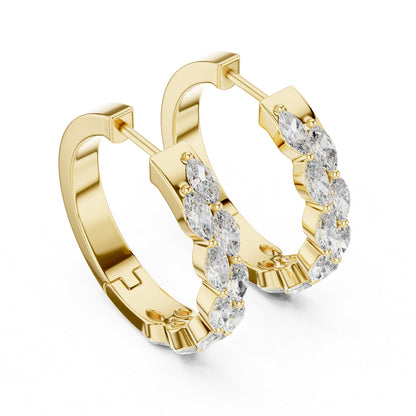Premium Marquise Lab-Grown Diamond Stud Earrings - 18K White Gold - Pure Carat