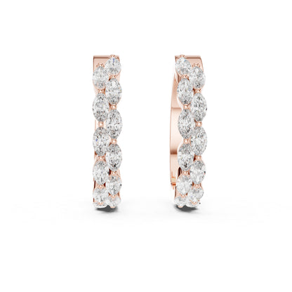 Premium Marquise Lab-Grown Diamond Stud Earrings - 18K White Gold - Pure Carat