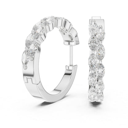 Premium Marquise Lab-Grown Diamond Stud Earrings - 18K White Gold - Pure Carat