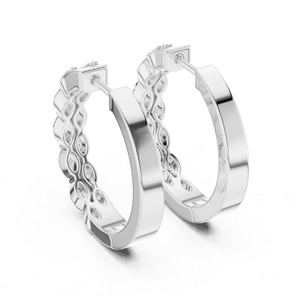 Premium Marquise Lab-Grown Diamond Stud Earrings - 18K White Gold - Pure Carat