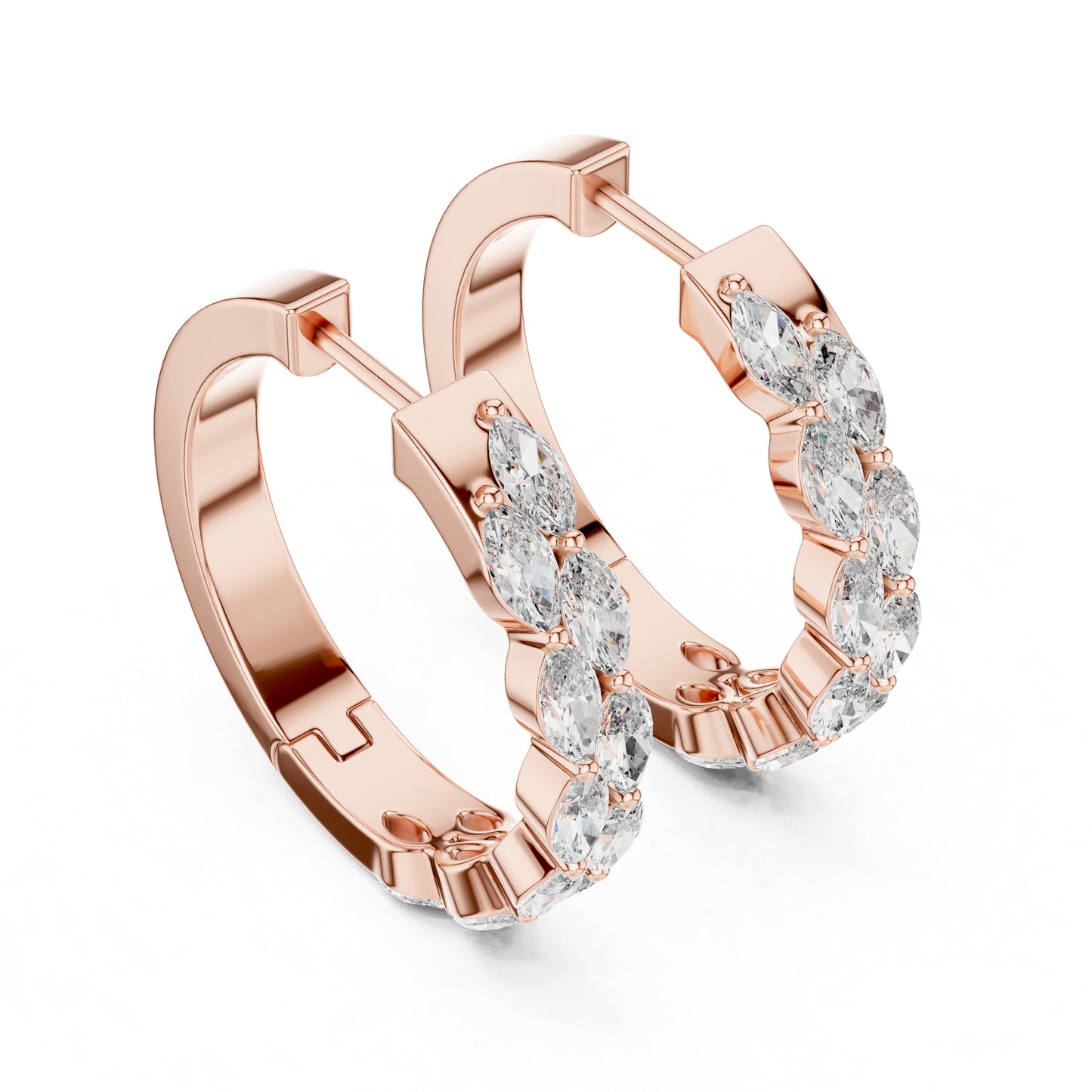 Premium Marquise Lab-Grown Diamond Stud Earrings - 18K White Gold - Pure Carat