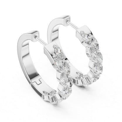 Premium Marquise Lab-Grown Diamond Stud Earrings - 18K White Gold - Pure Carat