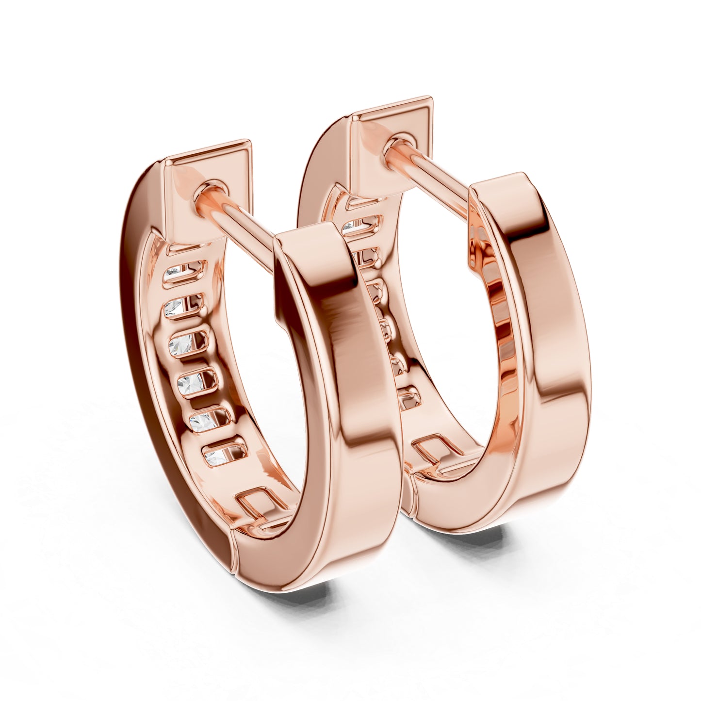 Elegant 18K Rose Gold Lab-Grown Round Diamond Earrings - Wedding Wear - Pure Carat