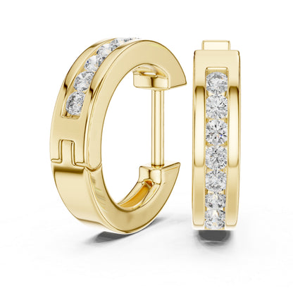 Elegant 18K Rose Gold Lab-Grown Round Diamond Earrings - Wedding Wear - Pure Carat