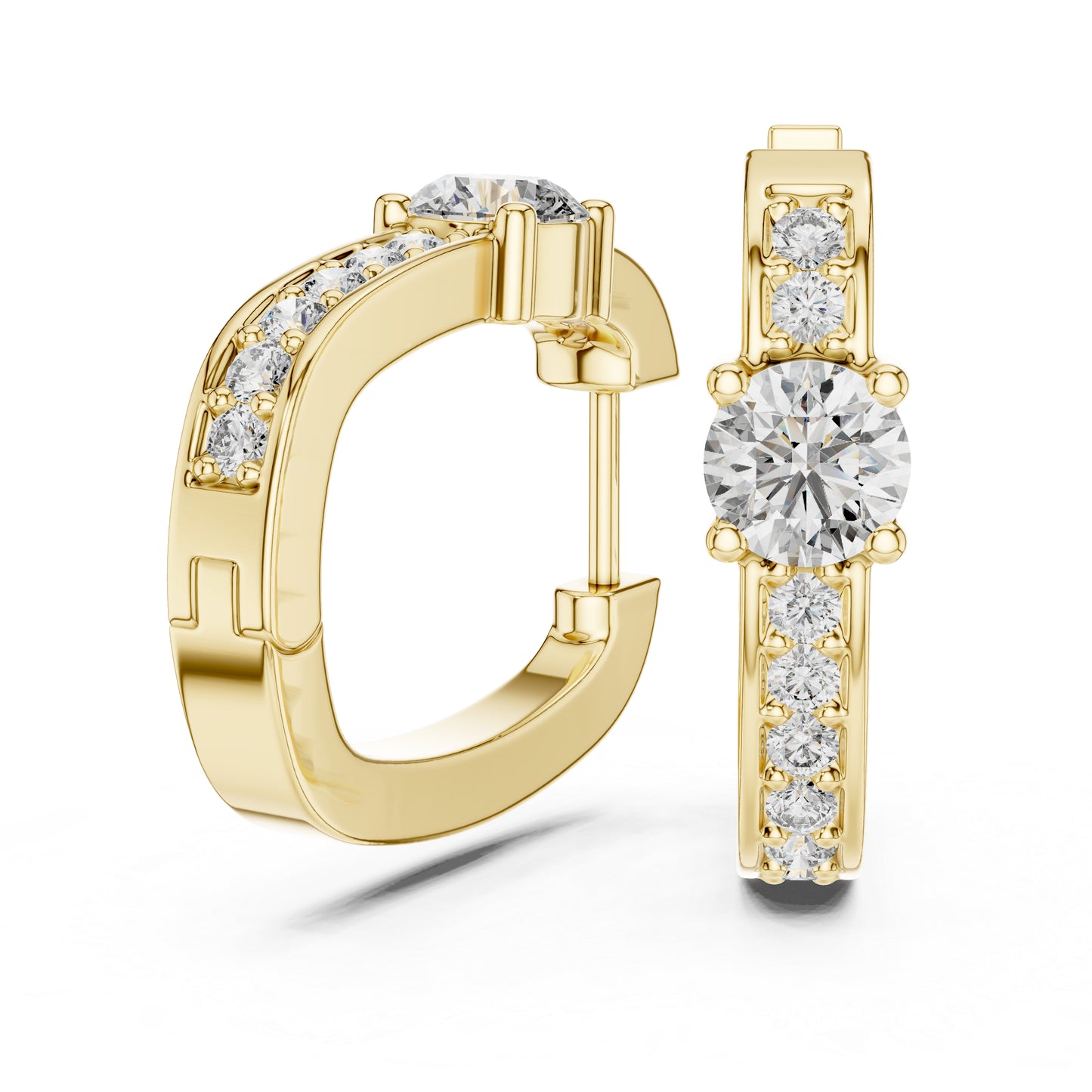 Everyday Wear Round Diamond Drop Earrings - 14K White Gold - Pure Carat