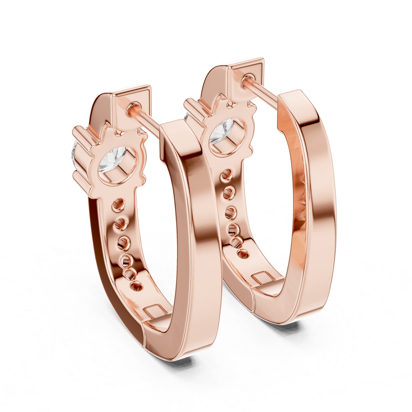 Everyday Wear Round Diamond Drop Earrings - 14K White Gold - Pure Carat