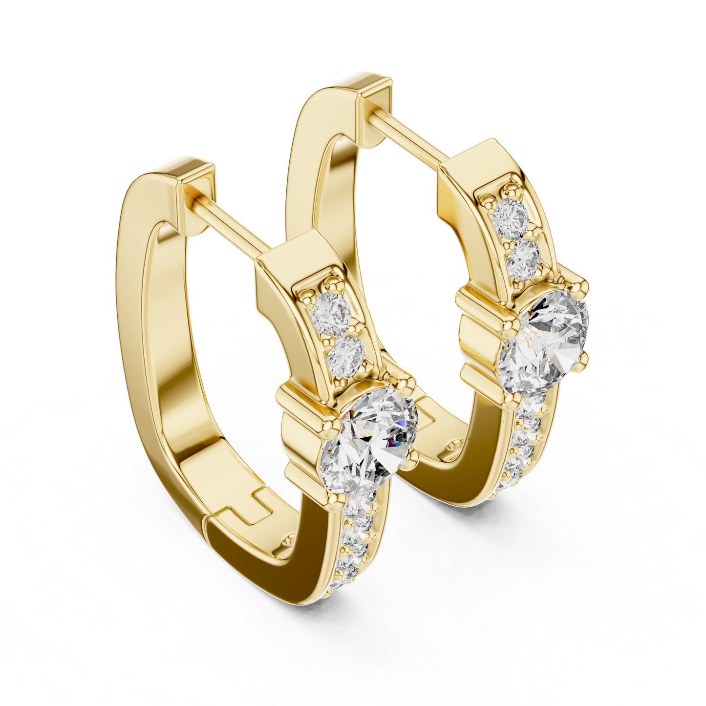 Everyday Wear Round Diamond Drop Earrings - 14K White Gold - Pure Carat