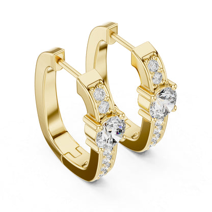 Everyday Wear Round Diamond Drop Earrings - 14K White Gold - Pure Carat