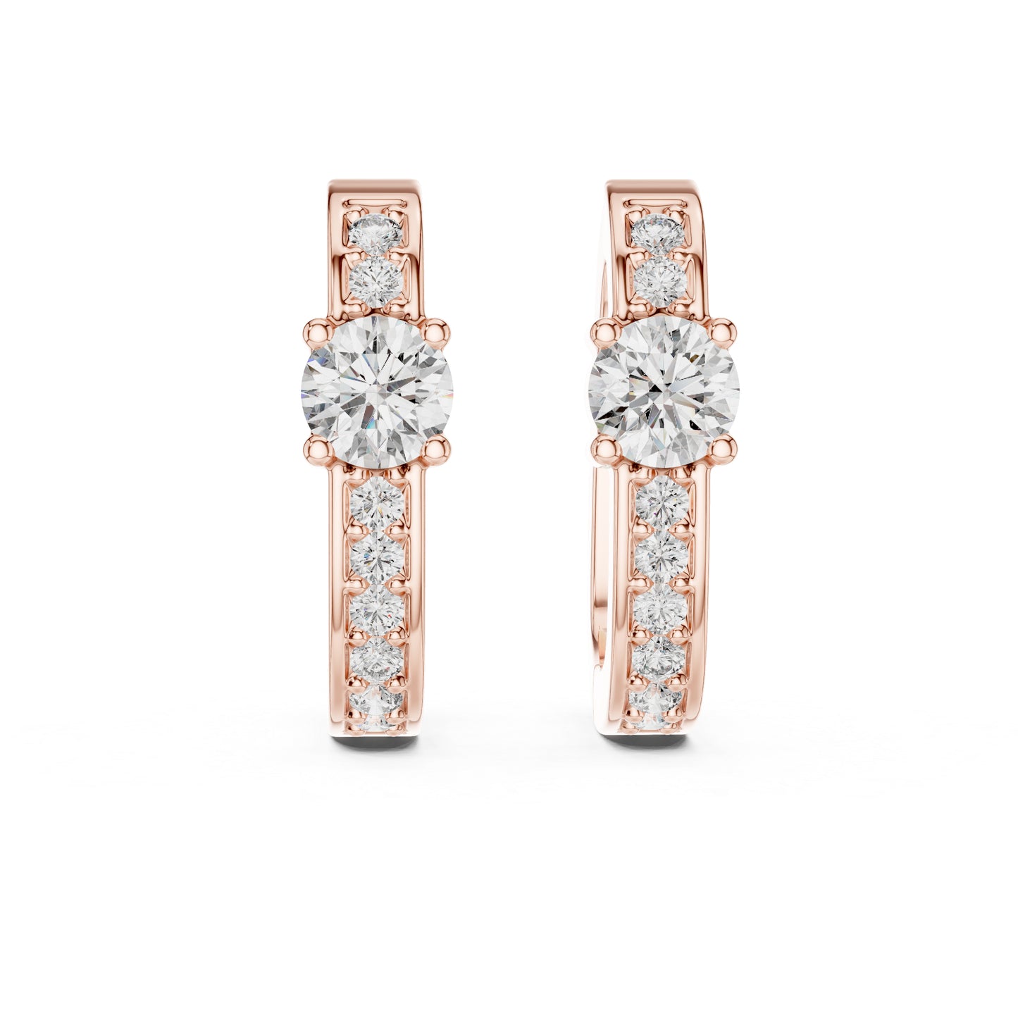 Everyday Wear Round Diamond Drop Earrings - 14K White Gold - Pure Carat