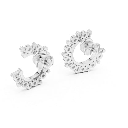 18K Yellow Gold Bridal Earrings - Round & Bug Lab-Grown Diamonds - Pure Carat