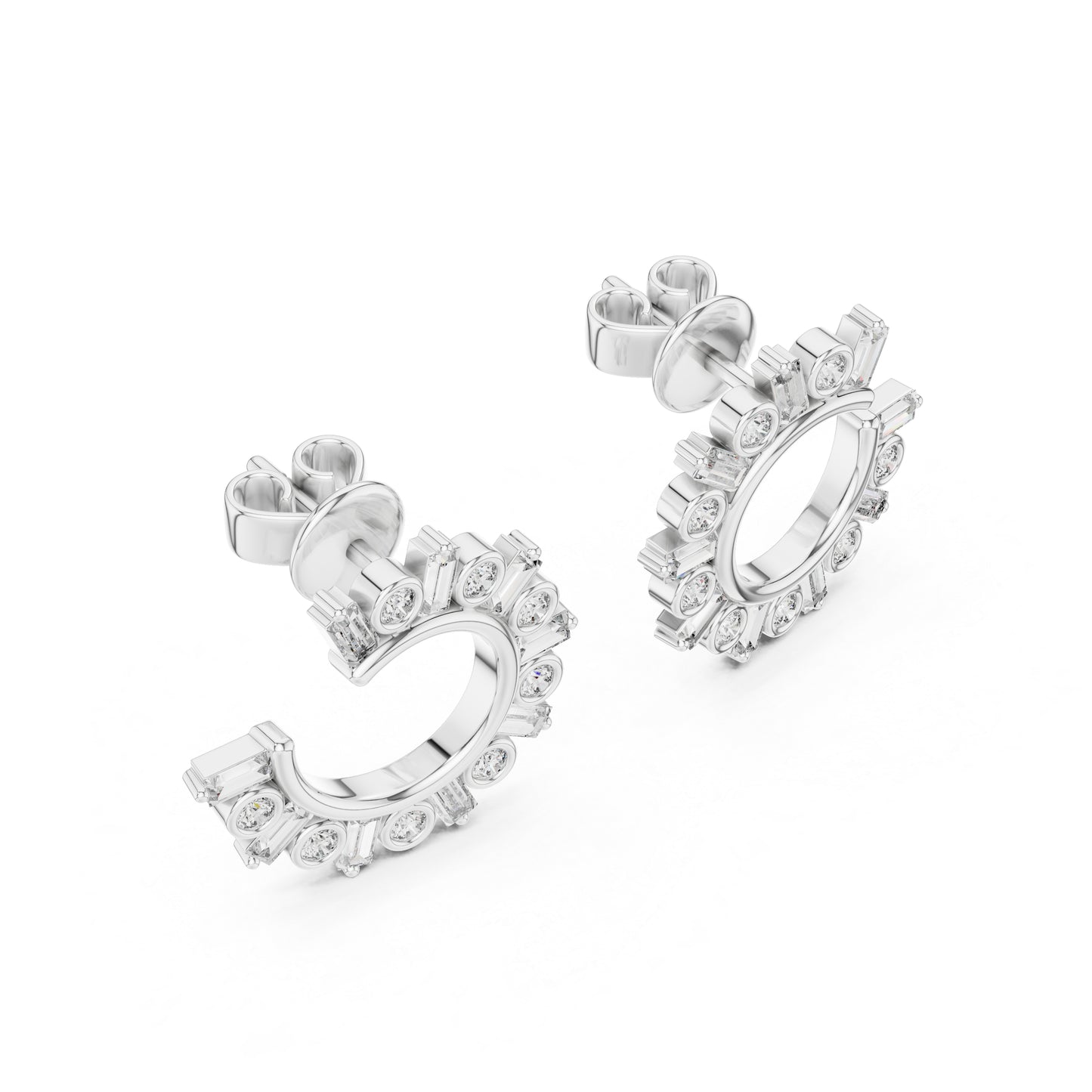 18K Yellow Gold Bridal Earrings - Round & Bug Lab-Grown Diamonds - Pure Carat