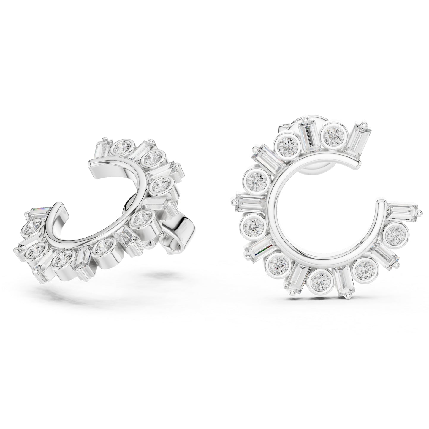 18K Yellow Gold Bridal Earrings - Round & Bug Lab-Grown Diamonds - Pure Carat