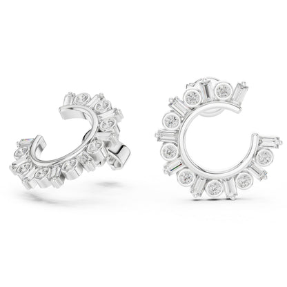 18K Yellow Gold Bridal Earrings - Round & Bug Lab-Grown Diamonds - Pure Carat