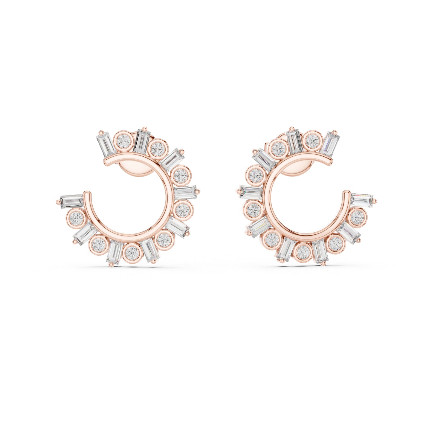 18K Yellow Gold Bridal Earrings - Round & Bug Lab-Grown Diamonds - Pure Carat