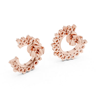 18K Yellow Gold Bridal Earrings - Round & Bug Lab-Grown Diamonds - Pure Carat