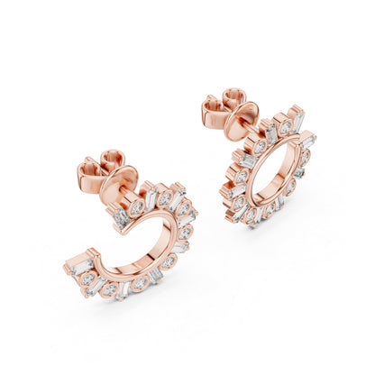 18K Yellow Gold Bridal Earrings - Round & Bug Lab-Grown Diamonds - Pure Carat