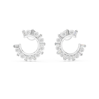 18K Yellow Gold Bridal Earrings - Round & Bug Lab-Grown Diamonds - Pure Carat