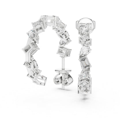 Women’s Anniversary Stud Earrings | Marquise–Princess–Pear Lab Diamonds – 18K Rose Gold