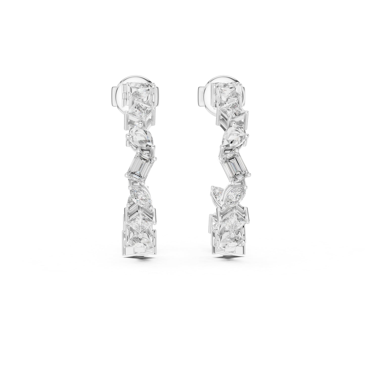 Women’s Anniversary Stud Earrings | Marquise–Princess–Pear Lab Diamonds – 18K Rose Gold