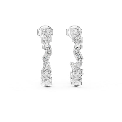 Women’s Anniversary Stud Earrings | Marquise–Princess–Pear Lab Diamonds – 18K Rose Gold