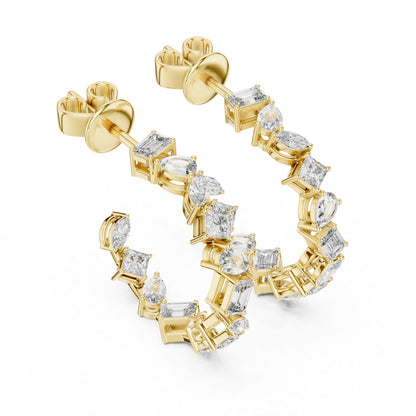 Women’s Anniversary Stud Earrings | Marquise–Princess–Pear Lab Diamonds – 18K Rose Gold