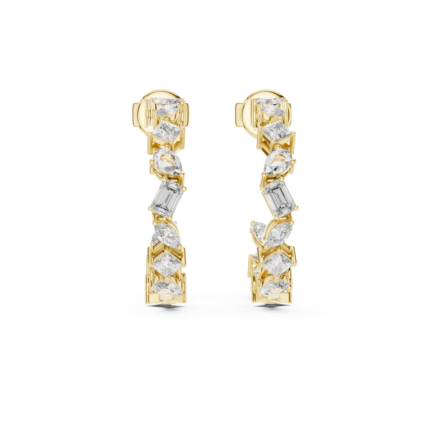 Women’s Anniversary Stud Earrings | Marquise–Princess–Pear Lab Diamonds – 18K Rose Gold