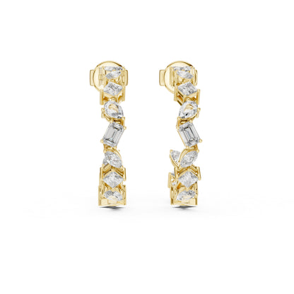 Women’s Anniversary Stud Earrings | Marquise–Princess–Pear Lab Diamonds – 18K Rose Gold