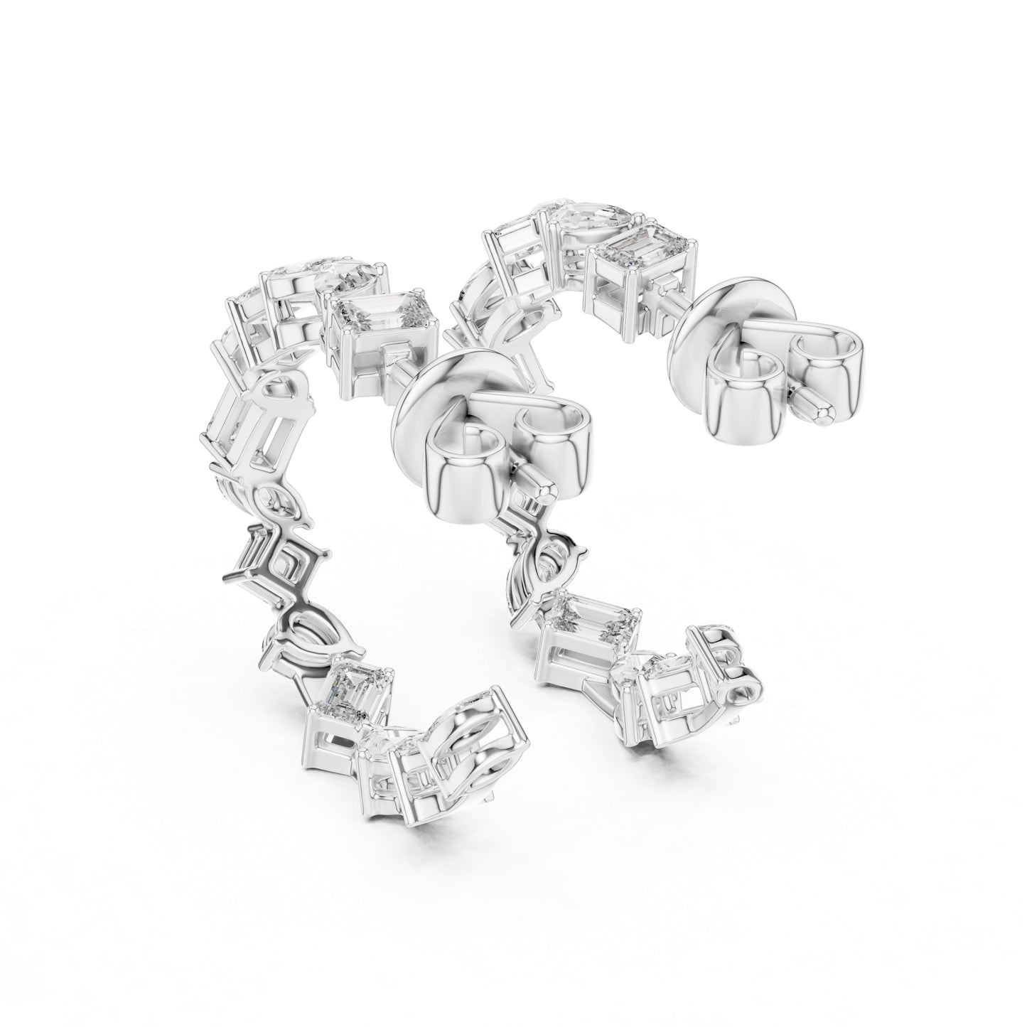 Women’s Anniversary Stud Earrings | Marquise–Princess–Pear Lab Diamonds – 18K Rose Gold