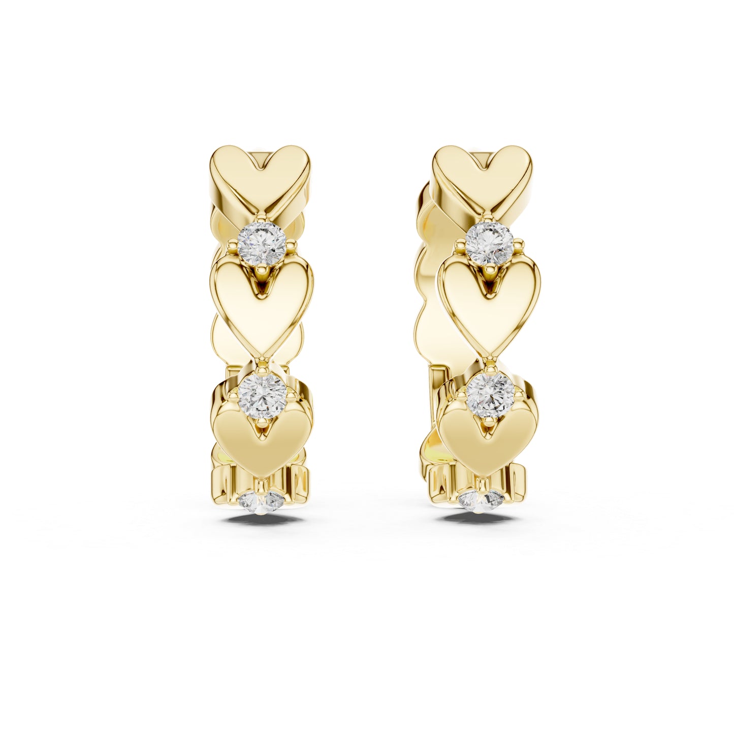Elegant Round Lab-Grown Diamond Earrings | 14K Yellow Gold | Party Wear | Pure Carat