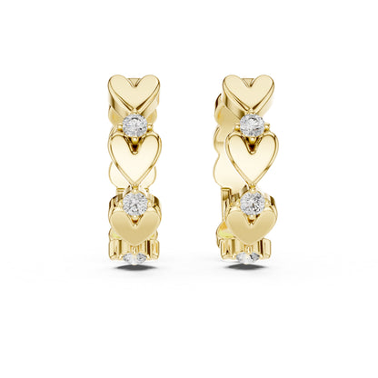 Elegant Round Lab-Grown Diamond Earrings | 14K Yellow Gold | Party Wear | Pure Carat