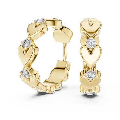 Elegant Round Lab-Grown Diamond Earrings | 14K Yellow Gold | Party Wear | Pure Carat