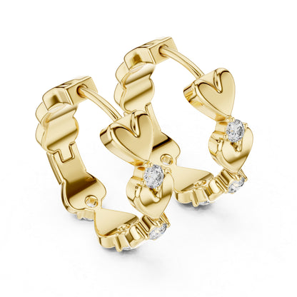 Elegant Round Lab-Grown Diamond Earrings | 14K Yellow Gold | Party Wear | Pure Carat