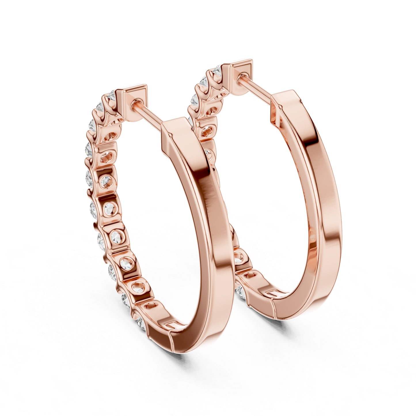 Pure Carat 18K White Gold Round Diamond Earrings | Lab-Grown | Engagement Jewellery