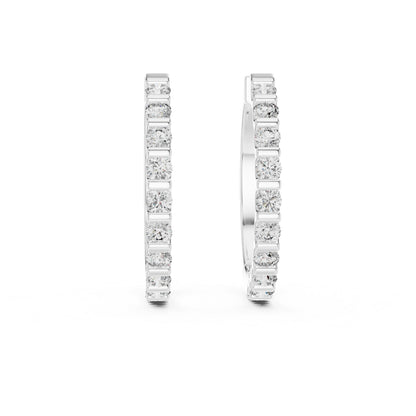 Pure Carat 18K White Gold Round Diamond Earrings | Lab-Grown | Engagement Jewellery