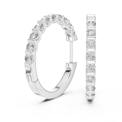 Pure Carat 18K White Gold Round Diamond Earrings | Lab-Grown | Engagement Jewellery