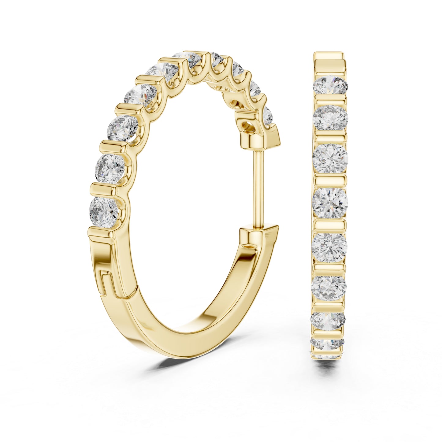 Pure Carat 18K White Gold Round Diamond Earrings | Lab-Grown | Engagement Jewellery