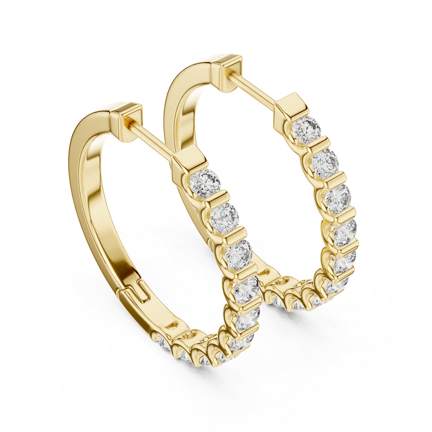 Pure Carat 18K White Gold Round Diamond Earrings | Lab-Grown | Engagement Jewellery