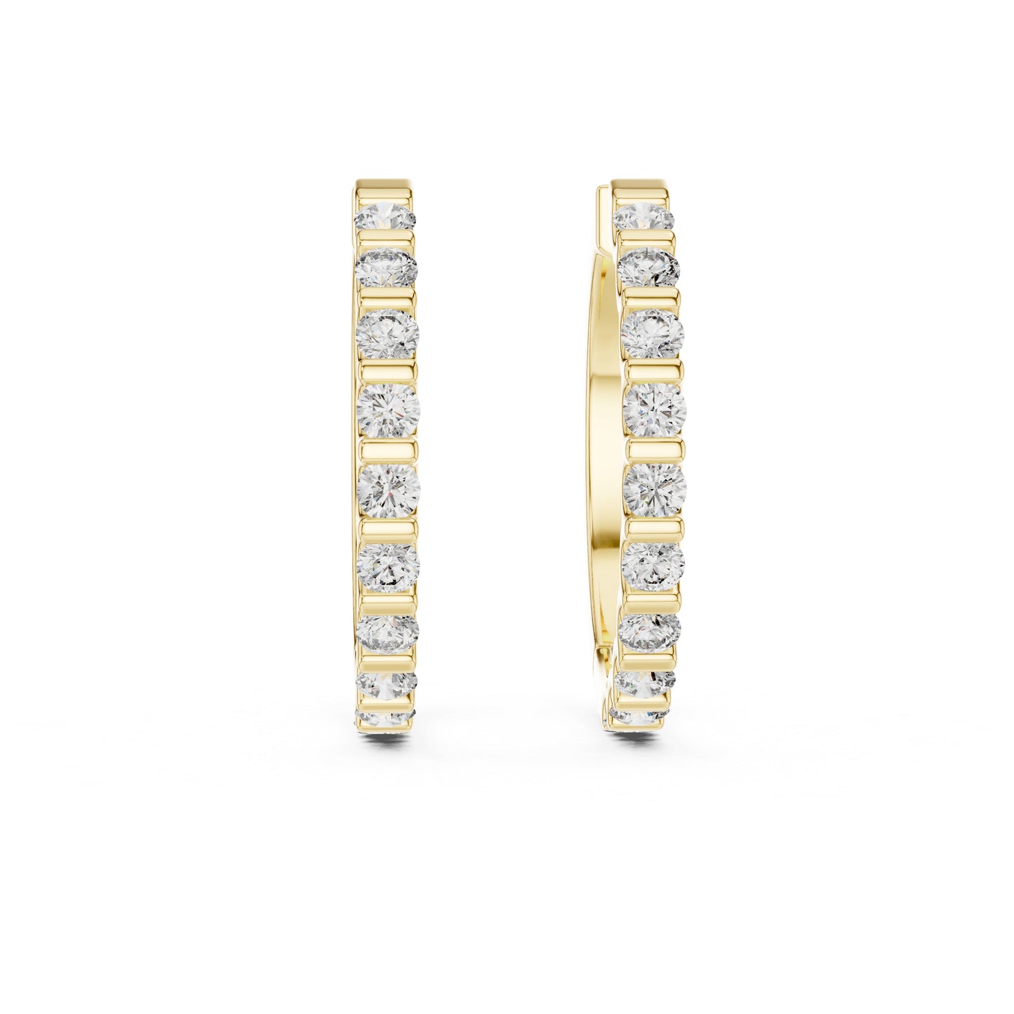 Pure Carat 18K White Gold Round Diamond Earrings | Lab-Grown | Engagement Jewellery