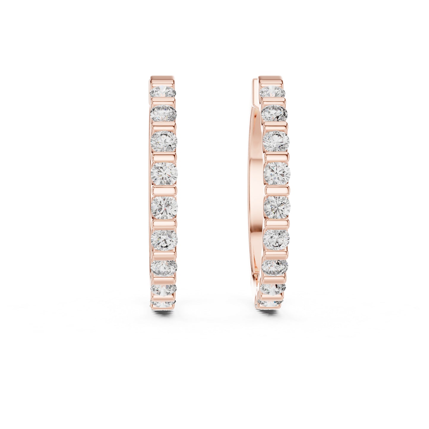 Pure Carat 18K White Gold Round Diamond Earrings | Lab-Grown | Engagement Jewellery