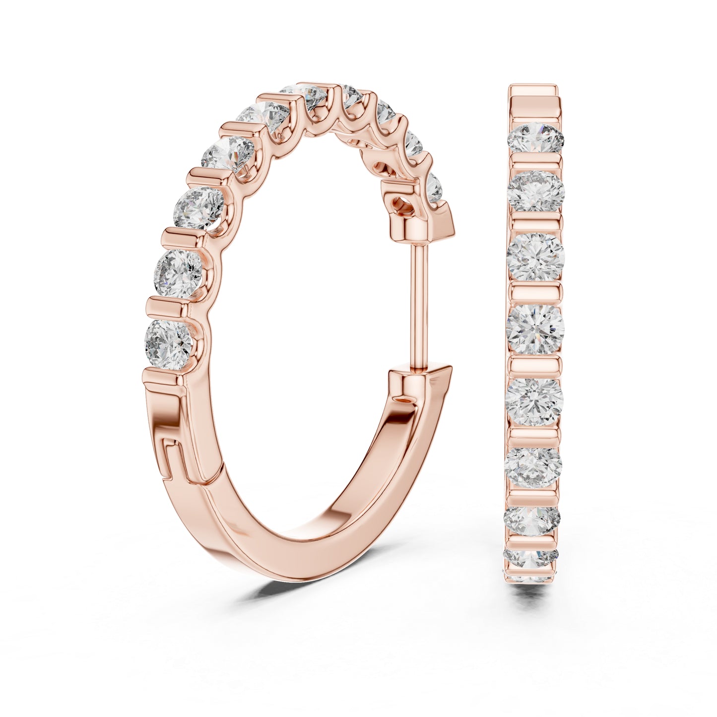 Pure Carat 18K White Gold Round Diamond Earrings | Lab-Grown | Engagement Jewellery