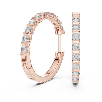 Pure Carat 18K White Gold Round Diamond Earrings | Lab-Grown | Engagement Jewellery