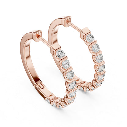 Pure Carat 18K White Gold Round Diamond Earrings | Lab-Grown | Engagement Jewellery
