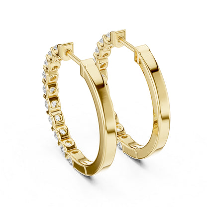 Pure Carat 18K White Gold Round Diamond Earrings | Lab-Grown | Engagement Jewellery