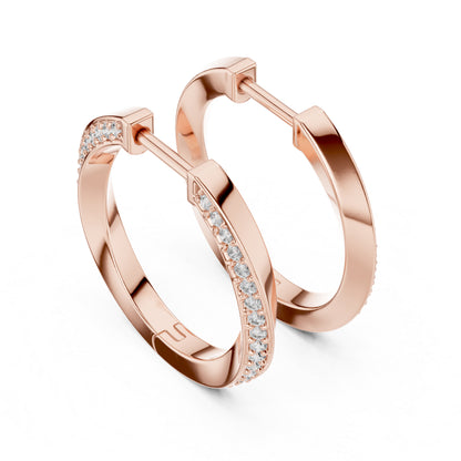 Women’s Office Wear Drop Earrings - Round Cut Diamonds - 18K Yellow Gold - Pure Carat