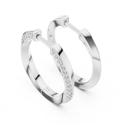 Women’s Office Wear Drop Earrings - Round Cut Diamonds - 18K Yellow Gold - Pure Carat